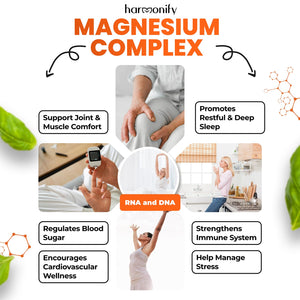 HARMONIFY Magnesium Glycinate Citrate Malate Aspartate Gluconate, 5 in 1 Formula, 120 Purified Veggie Capsule, 1000 mg, Gluten Free, Non-GMO, 60 Days Serving HARMONIFY buy supplements Au