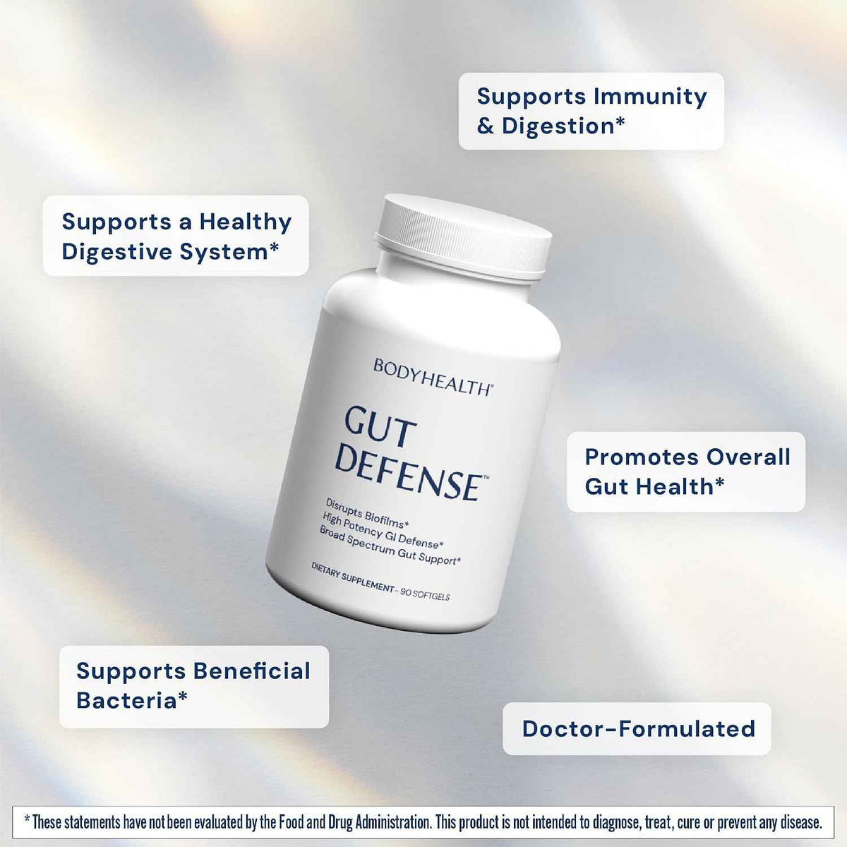 BodyHealth Gut Defense with PerfectAmino, Gut Health Support for Women and Men, GI Support Supplement - 90 Softgels