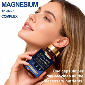 Magnesium 12-in-1 Complex 700mg, with Glycinate & Citrate, Vegan Supplement for Daily Wellness, 120 Capsules (1) WOJJ buy supplements Au