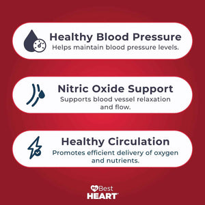 MyBestHeart Blood Pressure Support Supplement for Men & Women - 90 Capsules