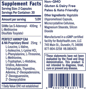 BodyHealth Same 400mg - Optimized Methylation Support for Brain, Joint, Cartilage and Liver Health* - 60 Capsules