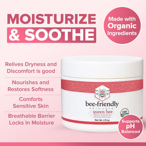 BeeFriendly Organic Vaginal Moisturizer, USDA Certified, Natural Vulva Cream For Dryness, Itching, Irritation, Redness, Chafing Of Vagina Due To Menopause & Thinning 2 oz BeeFriendly buy supplements Au