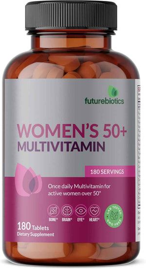 Futurebiotics Women's 50+ Multivitamin Once Daily Multivitamin for Active Women Over 50, Non-GMO, 180 Tablets