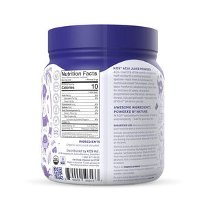 KOS Organic Acai Juice Powder - USDA Certified Organic, Plant Based Superfood Antioxidants, Superberry from Brazil, Great for Smoothies and Bowls, 0g Sugar, Vegan, Gluten-Free, Non-GMO - 120 Servings KOS buy supplements Au