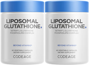 Codeage Liposomal Glutathione Supplement - Pure Reduced Setria L-Glutathione, Liposomal Delivery, Phospholipid Complex - Vegan, Non-GMO - 2-Pack CodeageBuy Supplements Australia