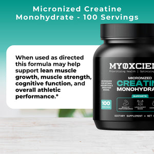 MYOXCIENCE Micronized Creatine | Supports Muscle Performance, Lean Body Mass, & Cognition | 100 Servings MYOXCIENCE buy supplements Au