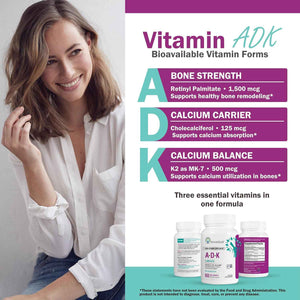 NatureGenX ADK10 – Vitamins A, D3 250 mcg & K2 MK-7 for Bone, Heart & Immune Health – Non-GMO, Gluten-Free, Soy-Free – 90 Capsules (3-Month Supply) | For Bone, Heart & Immune Health - Non-GMO, Gluten-Free, Soy-Free - 90 Capsules (3-Month Supply)