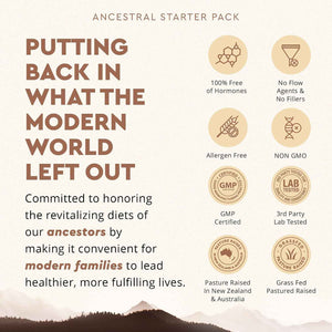 Ancestral Supplements Starter Pack, Grass Fed Beef Liver, Organ, Bone and Marrow Capsules, Non-GMO