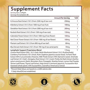 VerdiGusto 10,675mg Lymphatic Supplement | 25-in-1 Blend with Echinacea, Elderberry, Dandelion | 240 Softgels, 80 Day Supply | Lymph System Support | Soy Free, Non-GMO, Gluten Free VerdiGusto buy supplements Au