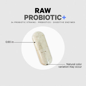 Codeage Raw Probiotic+ Supplement - 34 Probiotic Strains, 100 Billion CFUs, Raw Whole Food Probiotics, Digestive Enzymes, Raw Fruits & Veggies Prebiotics - Wild Kefir Culture - Non-GMO - 30 Capsules CodeageBuy Supplements Australia