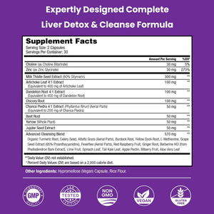 NutraChamps Liver Cleanse Detox & Repair Formula, 20+ Herbs: Milk Thistle Extract with Silymarin, Artichoke, Dandelion, Chicory Root Powder, Liver Support Pills Supplement, 60 Capsules