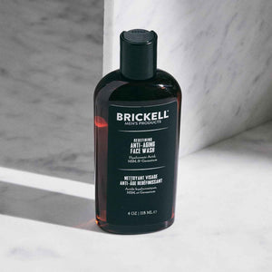 Brickell Men's Redefining Anti-Aging Face Wash For Men, Foaming Gel Face Wash Firms & Plumps Skin to Reduce Signs of Aging, With Hyaluronic Acid, Vitamin E, and Vitamin C, 4oz, Scented