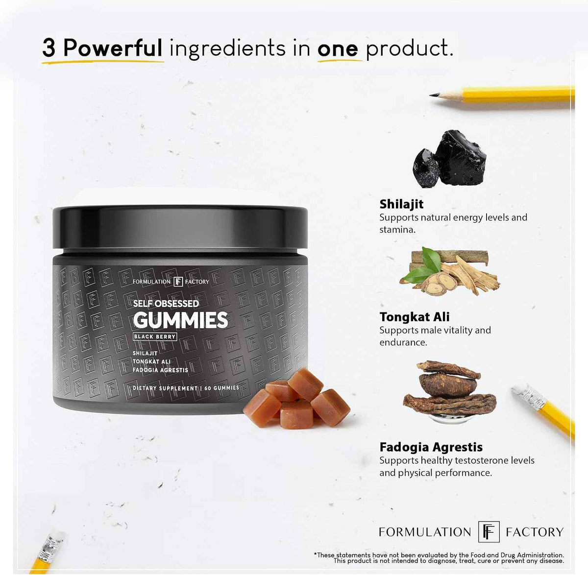 Formulation Factory Self Obsessed Shilajit Gummies x Primal Power (Bundle) – Men's Botanical & Ancestral Vitality Stack with Shilajit, Tongkat Ali, Grass-Fed Beef Liver, Heart & Bone Marrow