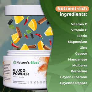 Gluco-Powder | Metabolic Wellness Blend for Energy & Vitality | White Mulberry Extract & Ceylon Cinnamon, Metabolic Wellness Blend, Energy & Vitality. 30 Days Supply. Orange Cinnamon flavor