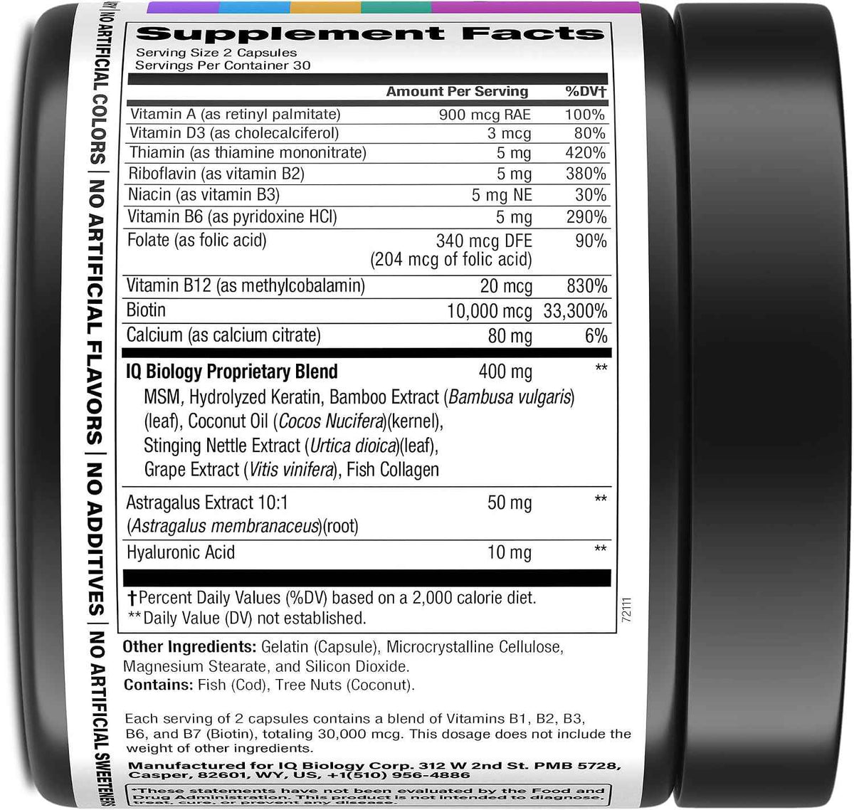 IQ BIOLOGY Biotin Bundle for Hair Growth with Collagen & Keratin for Hair Loss & Thinning Hair - Hair Skin and Nails Vitamins for Women & Men - Healthy Regrowth, Skin Glow & Nail Repair - 180 Caps