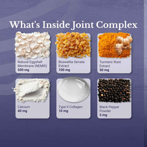Joint Complex | Joint Supplements for Men & Women | Triple Strength Supplement for Bone Health & Joint Flex, Turmeric, NEM, Boswellia & Collagen, 30 Days Supply, 60 Capsules
