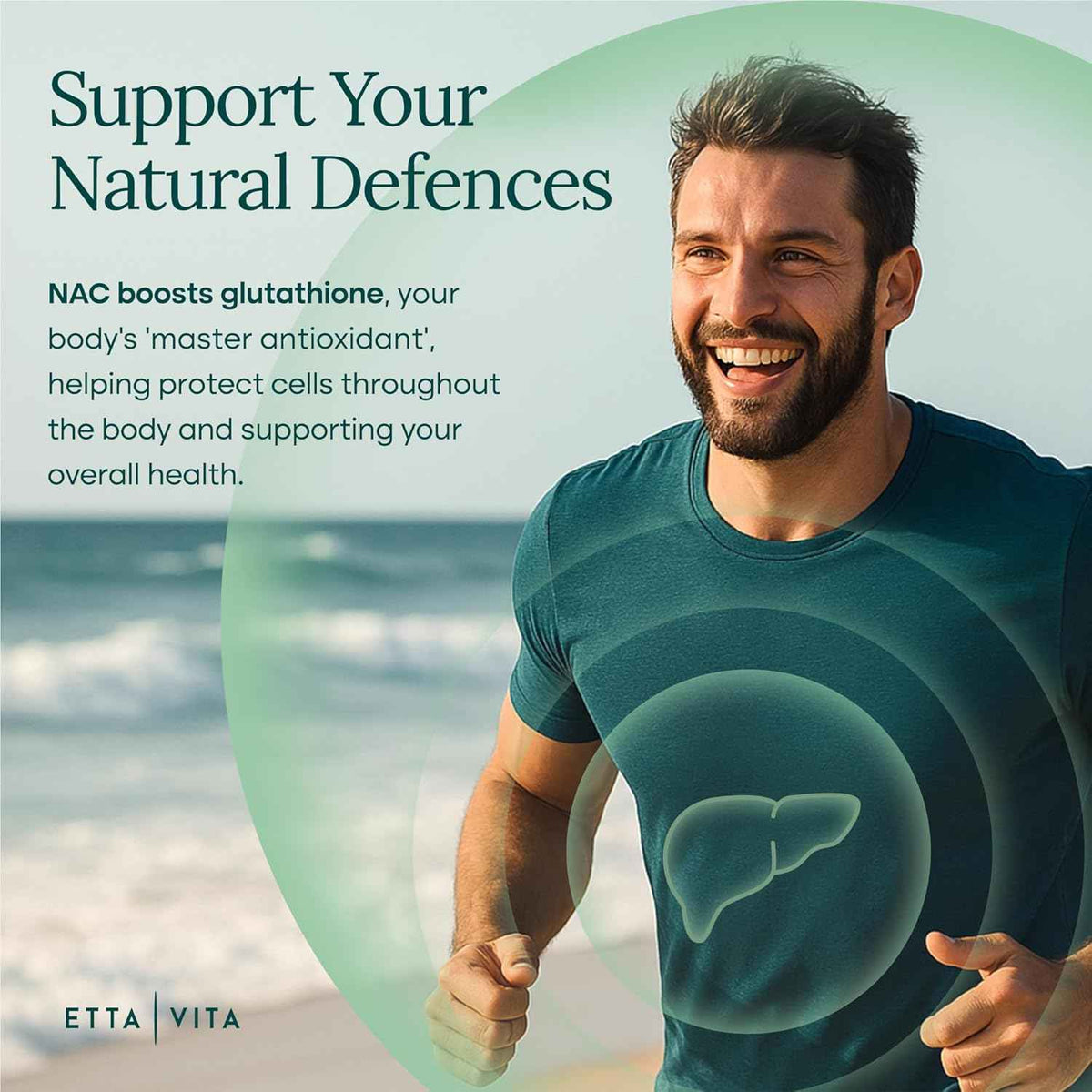 Etta Vita Vegan Liver Detox & Cleanse - NAC Supplement N-Acetyl Cysteine 600mg with Quercetin, Milk Thistle, Molybdenum & Selenium, N-Acetyl-Cysteine Capsules for Immune Support & Respiratory