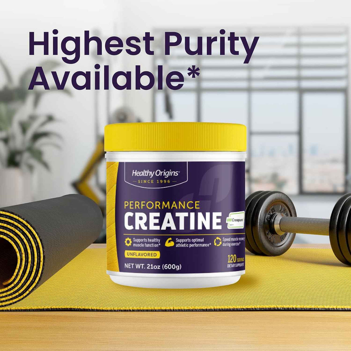 Healthy Origins Creatine Monohydrate Creapure Powder, 600g