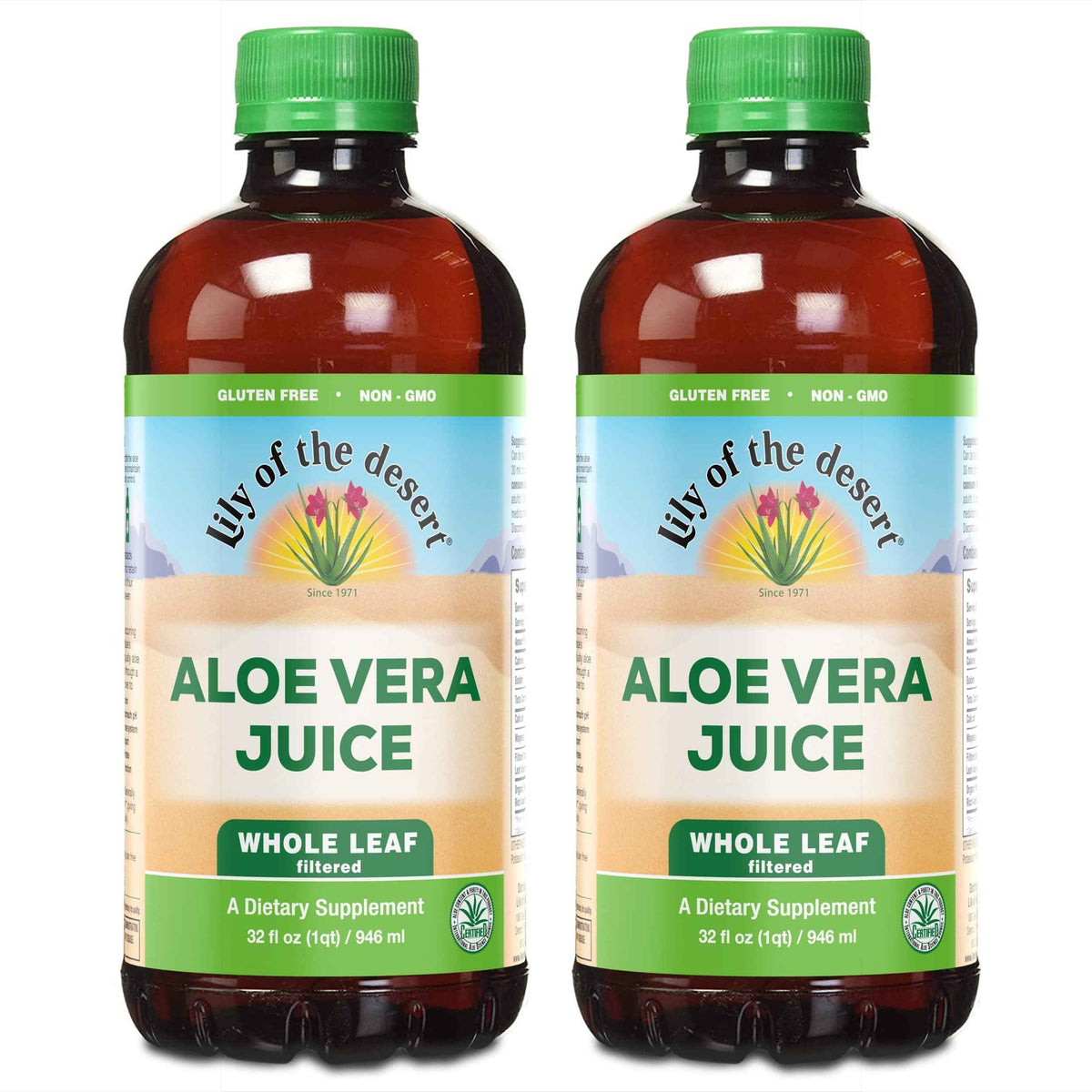 Lily Of The Desert Aloe Vera Juice, Whole Leaf, Organically Grown, Non-GMO, 64 Fl Oz