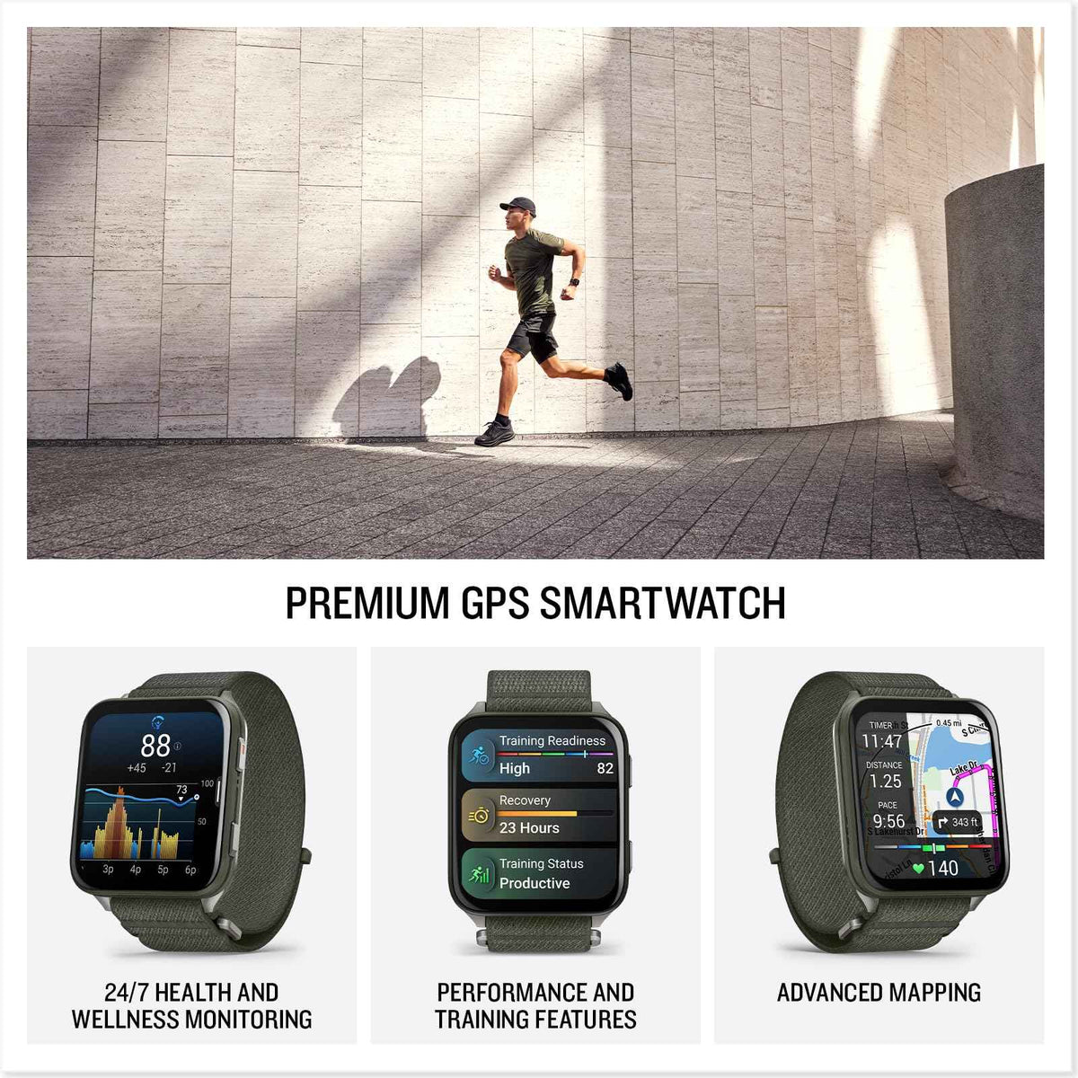 PlayBetter Garmin Venu X1 (Moss/Titanium) Fitness GPS Smartwatch Bundle - 2" Thin AMOLED Display, Advanced Health and Fitness 5000mAh Portable Charger & HD Screen Protectors