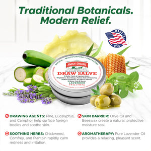 Supplement Product​Amish Origins Drawing Salve Ointment for Boil Treatment, Maximum Strength Fast Acting Draw Salve for Splinters, Bee Stings, Anti Itch Cream, Poison Ivy Oak Relief, 2 oz - Zenith WellnessUSA