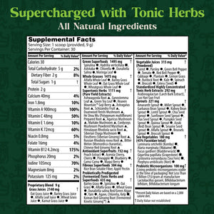 Dragon Herbs Tonic Alchemy Superfood Greens Powder with 91 Ingredients: Tonic Herbs, Ashwagandha, Mushrooms, Probiotics, Super Greens, Seaweeds, Fruits, Vegetables, Spirulina - 30 Servings Dragon HerbsBuy Supplements Australia