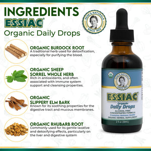 Essiac Original Tea USDA Organic Daily Drops for Enhanced Lymphatic Drainage and Immune Support | Alcohol Free Concentrated Formula | 2oz (59ml) EssiacBuy Supplements Australia