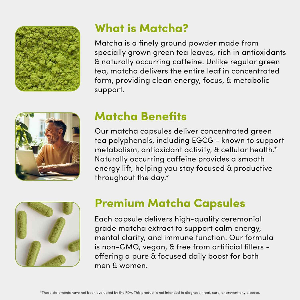 Matcha Peak 1000mg - Organic Matcha Green Tea Extract for Weight Loss Support - EGCG Supplements - Vegan, Non GMO, Gluten Free Green Tea Pills - 60 Green Tea Supplement Capsules