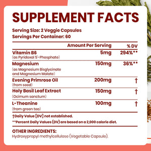 VEV Deep Calm Magnesium Complex for Women – Glycinate, Malate, B6, L-Theanine & Holy Basil – Support for Daily Magnesium & Stress Relief – 120 Vegan Capsules VEV buy supplements Au