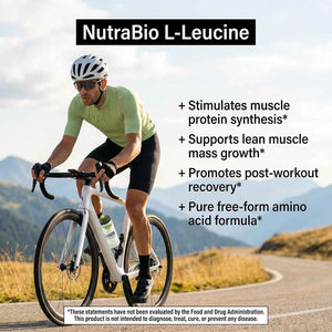 NutraBio 100% Pure L-Leucine - Muscle Recovery and Support - Naturally Fermented Free Form Amino Acid - Vegan, Non-GMO, Gluten Free - (500 Grams)