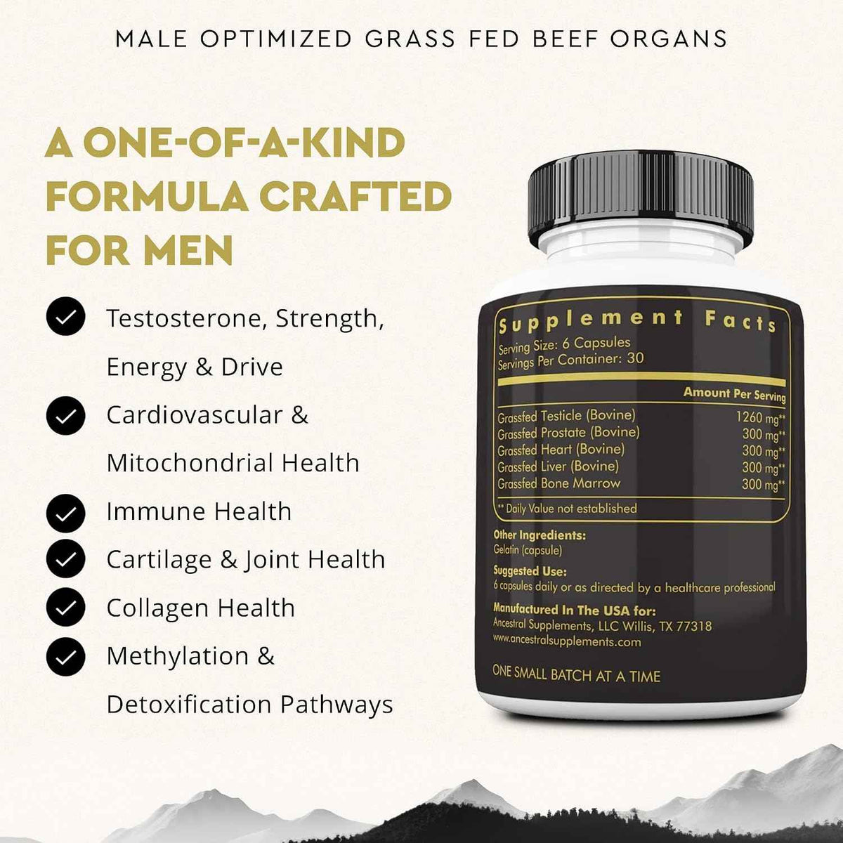 Ancestral Supplements FEM & Mofo Bundle – His & Hers Grass Fed Organ Supplements – Supports Hormone Balance, Energy, Vitality & Wellness – Pasture Raised Beef Organ Multivitamin for Men & Women