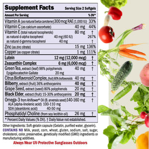 Andrew Lessman Ultimate Eye Support 60 Softgels - 12mg Lutein, 6mg Zeaxanthin, Bilberry, Key Nutrients to Support Eye Health and Promote Healthy Vision. No Additives. Easy to Swallow Softgels