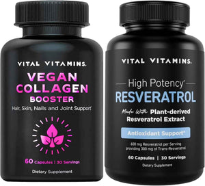Vital Vitamins Vegan Collagen Booster + Resveratrol Capsules