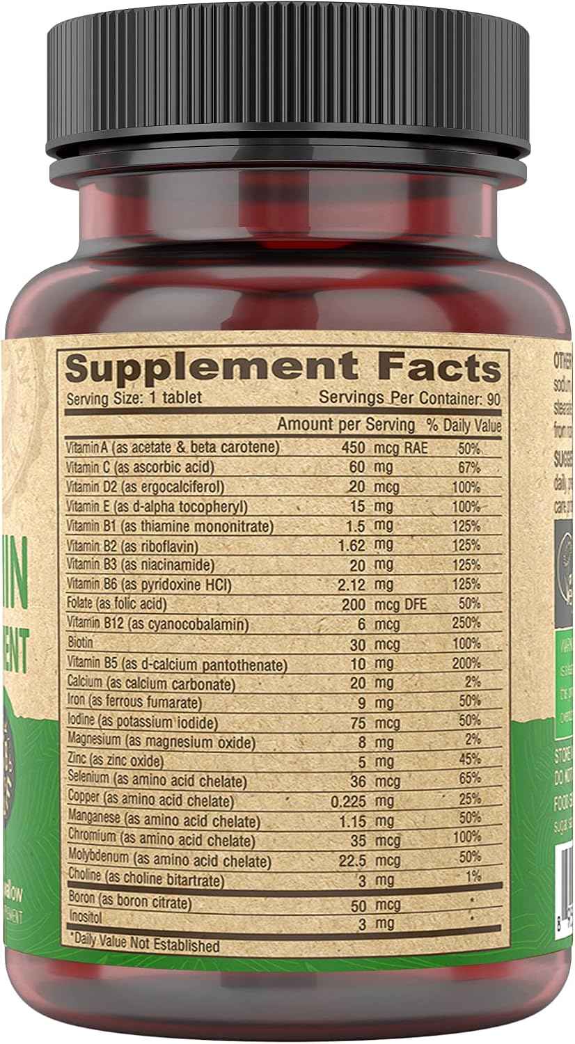Deva Vegan Multivitamin & Mineral Supplement, Tiny Tablets, Easy to Swallow, 90 Tablets