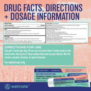 WELMATE - Arthritis Pain Reliever - Diclofenac Sodium Topical Gel 1% - Arthritis Relief - Pain Relief Cream/Gel - Mobility Aids - 5.29 oz - 3 Pack WELMATEBuy Supplements Australia