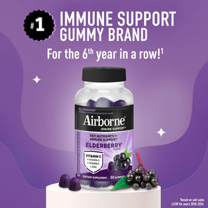 Airborne Elderberry + Zinc & Vitamin C Gummies For Adults, Immune Support Vitamin D & Zinc Gummies With Powerful Antioxidant Vitamins C D & E - PrimeBioHealth - canada supplements