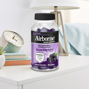 Airborne Elderberry + Zinc & Vitamin C Gummies For Adults, Immune Support Vitamin D & Zinc Gummies With Powerful Antioxidant Vitamins C D & E - PrimeBioHealth - canada supplements