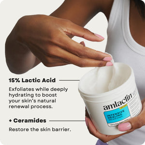 AmLactin Intensive Healing - Therapeutic Body Cream for Extremely Dry Skin - No-Scrub Exfoliator and Body Moisturizer Cream - PrimeBioHealth - canada supplements