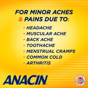 Anacin Fast Pain Relief Pain Reducer Aspirin Tablets, 200 Tabs (Value Pack of 2) - PrimeBioHealth - canada supplements