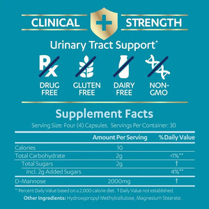 AZO D Mannose Urinary Tract Health, Cleanse, Flush & Protect The Urinary Tract, No.1 Pharmacist Recommended Brand, Clinical Strength, Non-GMO, 120 Count (Pack of 2) - PrimeBioHealth - canada supplements