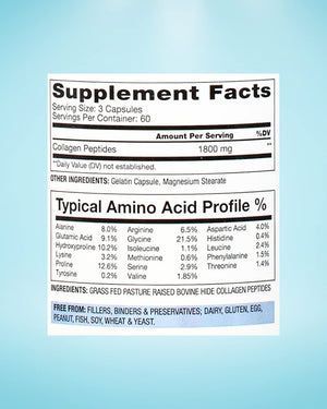 BioOptimal Collagen Peptides Capsules - Grass-Fed, Pasture-Raised Hydrolyzed Protein S]n-GMO, Zero Sugar Daily Pills for Men & Women (180 Capsules) - PrimeBioHealth - canada supplements