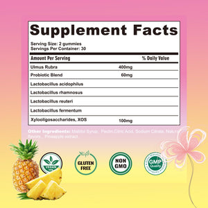 Boasi Women's Probiotics Slippery Elm Gummies,Her Juicy PH Balance,Vaginal Feminine Probiotics Pineapple Gummies,Digestive,Immune Health - PrimeBioHealth - canada supplements