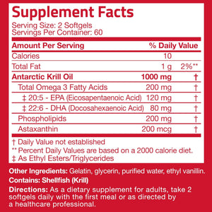 Bronson Antarctic Krill Oil 1000 mg with Omega-3s EPA, DHA, Astaxanthin and Phospholipids 120 Softgels - PrimeBioHealth - canada supplements