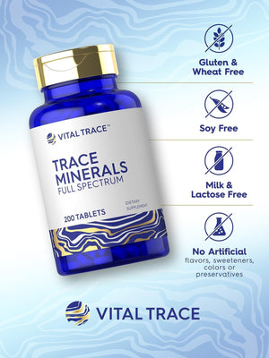 Carlyle Trace Minerals | 200 Tablets | Full Spectrum Supplement | Non-GMO & Gluten Free Complex | by Vital Trace - PrimeBioHealth - canada supplements