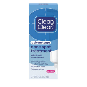 Clean and Clear Advantage Acne Spot Treatment Gel Cream with 2% Salicylic Acid & Witch Hazel, Acne Pimple Medication - PrimeBioHealth - canada supplements