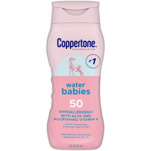 Coppertone WaterBabies Baby Sunscreen Lotion SPF 50, Hypoallergenic Sunscreen for Babies, Water Resistant - PrimeBioHealth - canada supplements