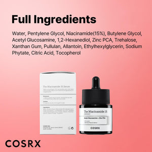 COSRX 15% Niacinamide Face Serum, 0.67 fl oz, Pore Minimizer Serum for Face, Even Skin Tone, Korean Skin Care - PrimeBioHealth - canada supplements