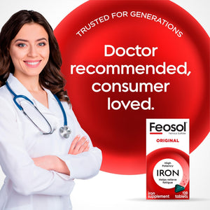 Feosol Original Iron Supplement Tablets, Non-heme, 65mg Iron per Pill, 1 Per Day, 120ct, 4 Month Supply, for Energy and Immune System Support, Made in USA - PrimeBioHealth - canada supplements