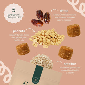 Fiome Fiber Bites - 5g Daily Fiber Supplement - Supports Regularity, Digestion and Gut Health - All Natural Ingredients, 30 Servings, Peanut Butter Flavor - PrimeBioHealth - canada supplements