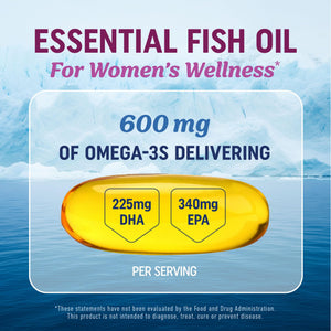 Fish Oil Omega 3 Supplements for Women | DHA + EPA | Heart Health, Hormone Balance, Skin & Wellness Support | 600MG Omega3 + 800MG Evening Primrose Oil - PrimeBioHealth - canada supplements